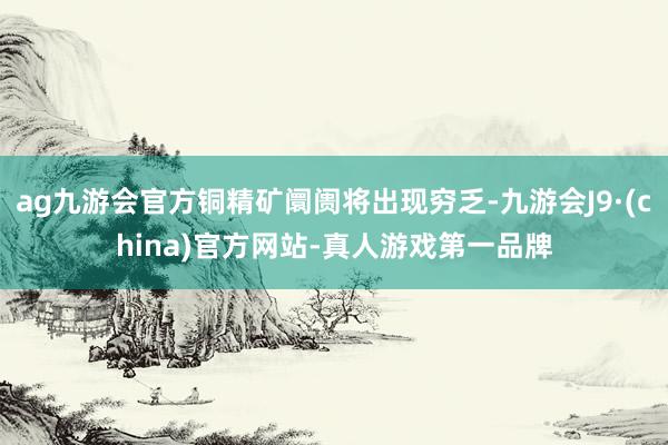 ag九游会官方铜精矿阛阓将出现穷乏-九游会J9·(china)官方网站-真人游戏第一品牌