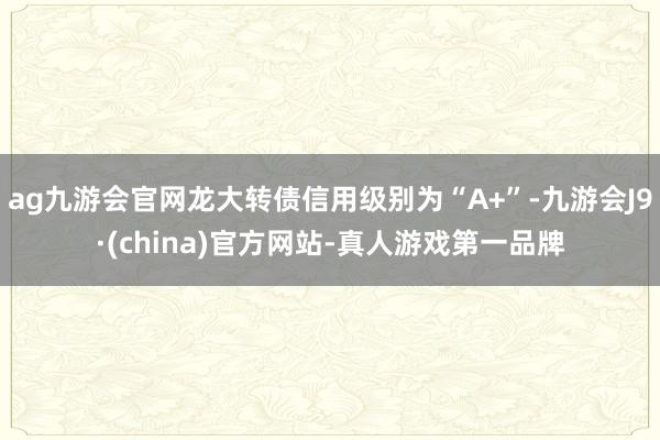 ag九游会官网龙大转债信用级别为“A+”-九游会J9·(china)官方网站-真人游戏第一品牌