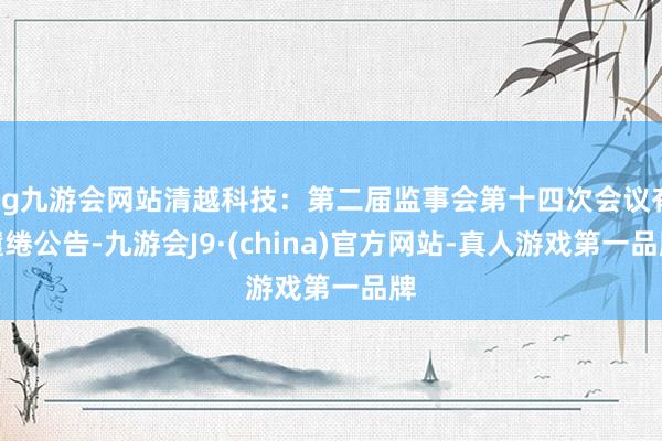 ag九游会网站清越科技：第二届监事会第十四次会议有缱绻公告-九游会J9·(china)官方网站-真人游戏第一品牌