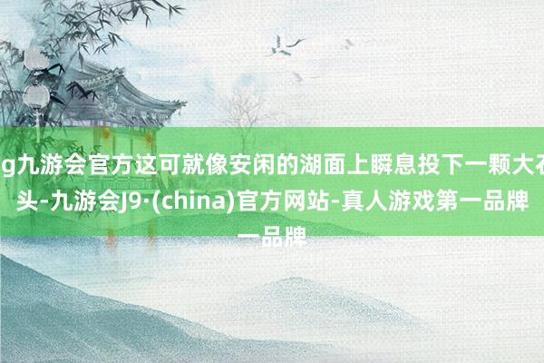 ag九游会官方这可就像安闲的湖面上瞬息投下一颗大石头-九游会J9·(china)官方网站-真人游戏第一品牌